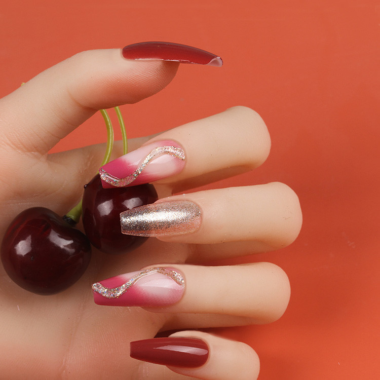 FANCY BALLERINA MEDIUM LONG COFFIN NAIL