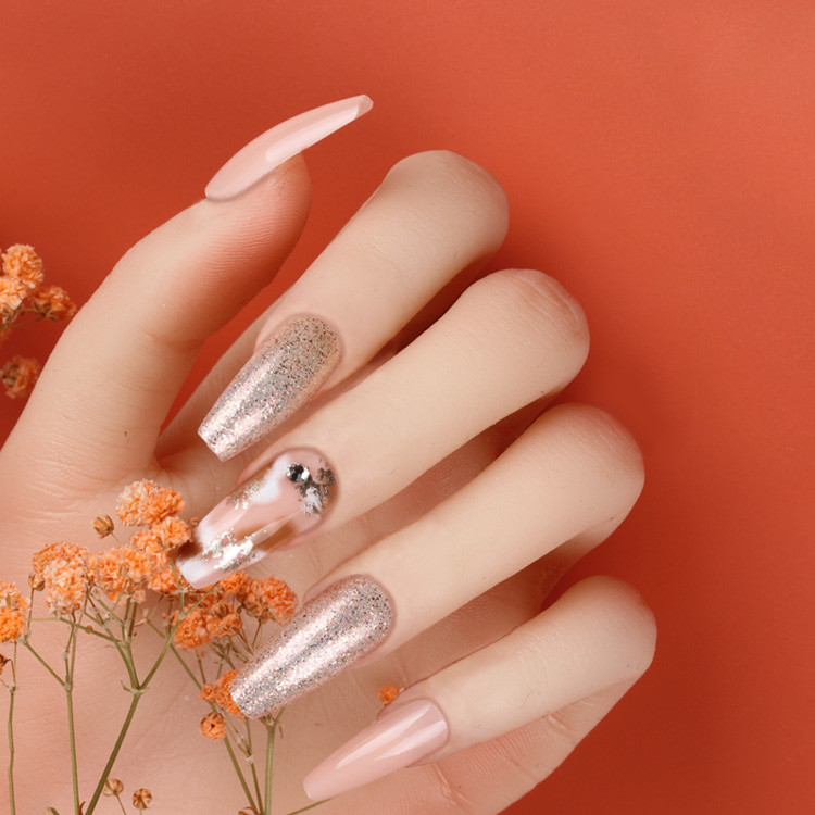 FANCY BALLERINA MEDIUM LONG COFFIN NAIL