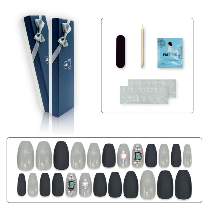 Well Priced Crystal Stones False Nails Artificial