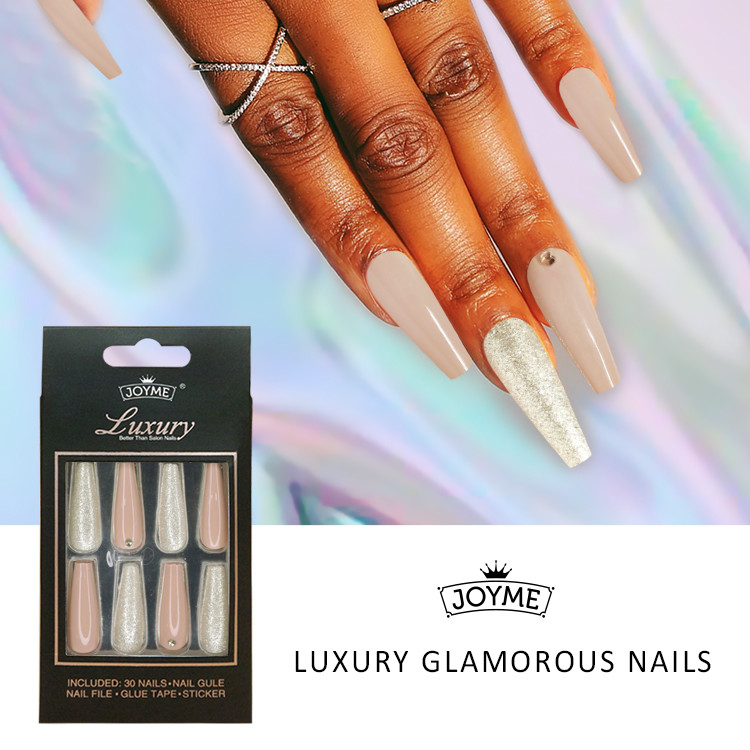 Fashionable Print Ballerina Long Coffinal Nail Tips