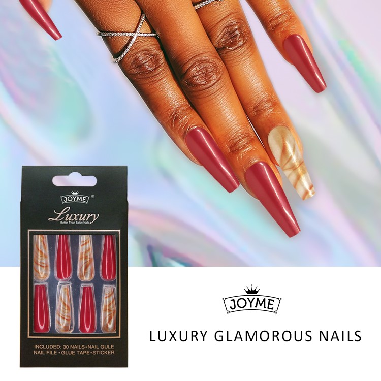 Fashionable Print Ballerina Long Coffinal Nail Tips