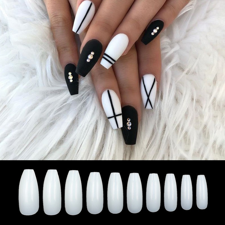 Professional Natural Long Coffin Nails Fake Nails Supplier From Newair