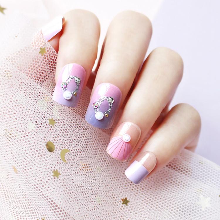 3D Stone Nail Printing Colored Nature Nail