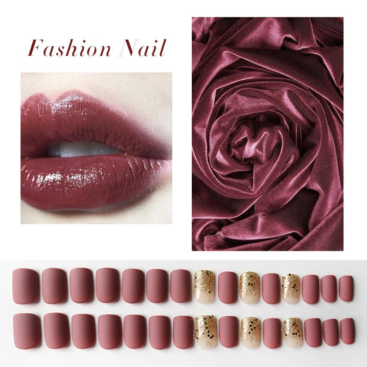 Square Light Bean Paste Glitter Nail