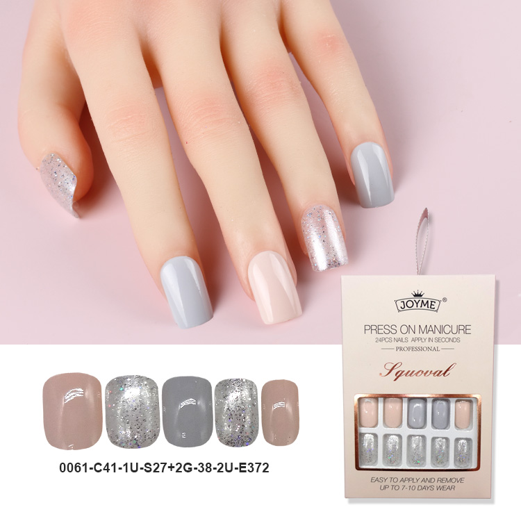 Fashion Square Nails In The Exquisite Packing Box With Ribbon Hanger And Silky Touch