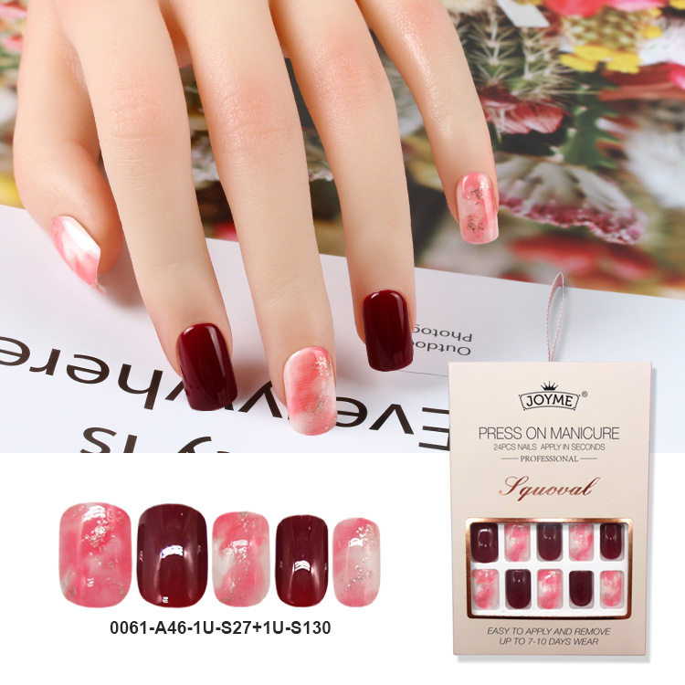 Fashion Square Nails In The Exquisite Packing Box With Ribbon Hanger And Silky Touch
