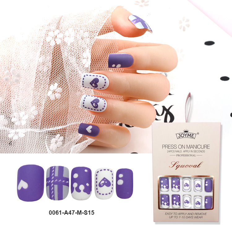 Fashion Square Nails In The Exquisite Packing Box With Ribbon Hanger And Silky Touch