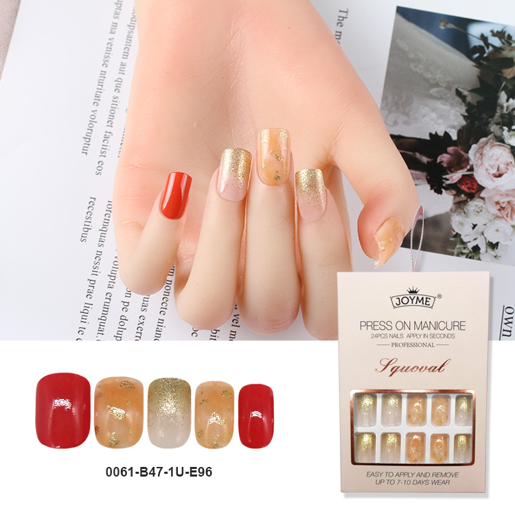Fashion Square Nails In The Exquisite Packing Box With Ribbon Hanger And Silky Touch