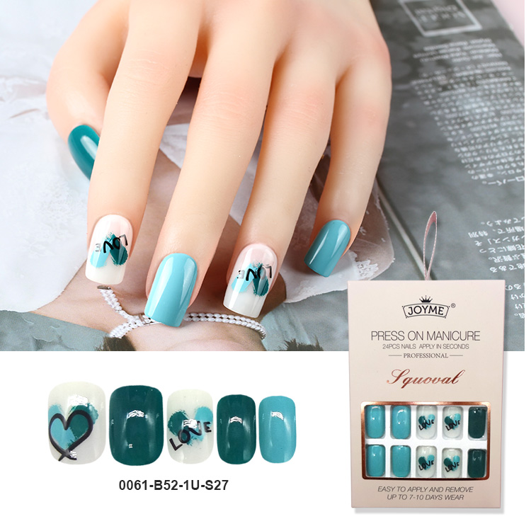 Fashion Square Nails In The Exquisite Packing Box With Ribbon Hanger And Silky Touch