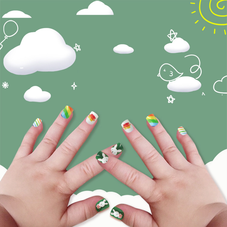 Newair Printing Colorful Nail Tip Of Children- Rabbit