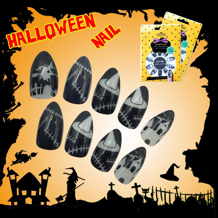 Newair Halloween Noctilucence Nail Stiletto False 24PCS Nail