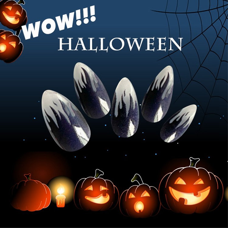 Newair Halloween Nail Stiletto False 24PCS Nail Tips
