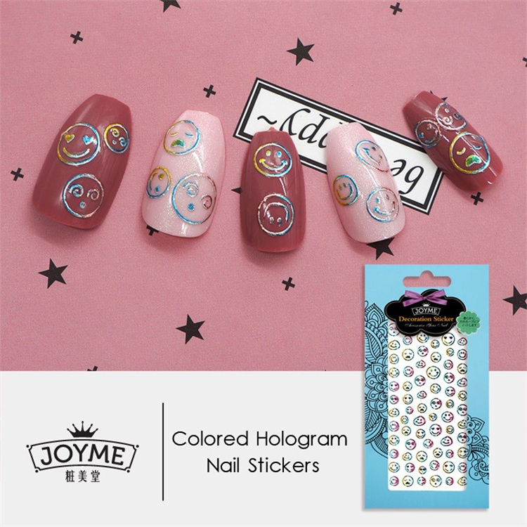 DIY Colored Hologram Nail Sticker-smiling
