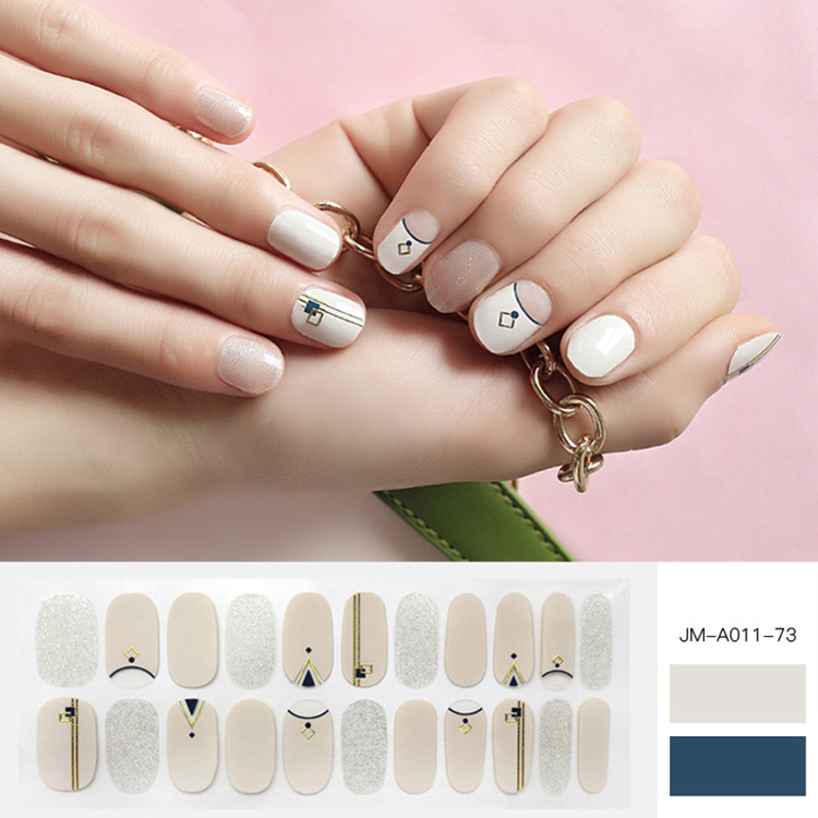 Nake Dolour Metallic Gloss Nail Strips With Glitter