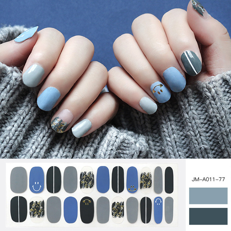 Blue Smile Design Nail Patch