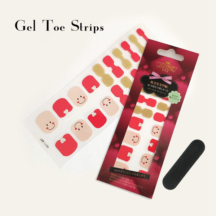 Gel Toe Strips Imported PU Film Korea Glitter Sticker Mabufacturer Red And Pink Design